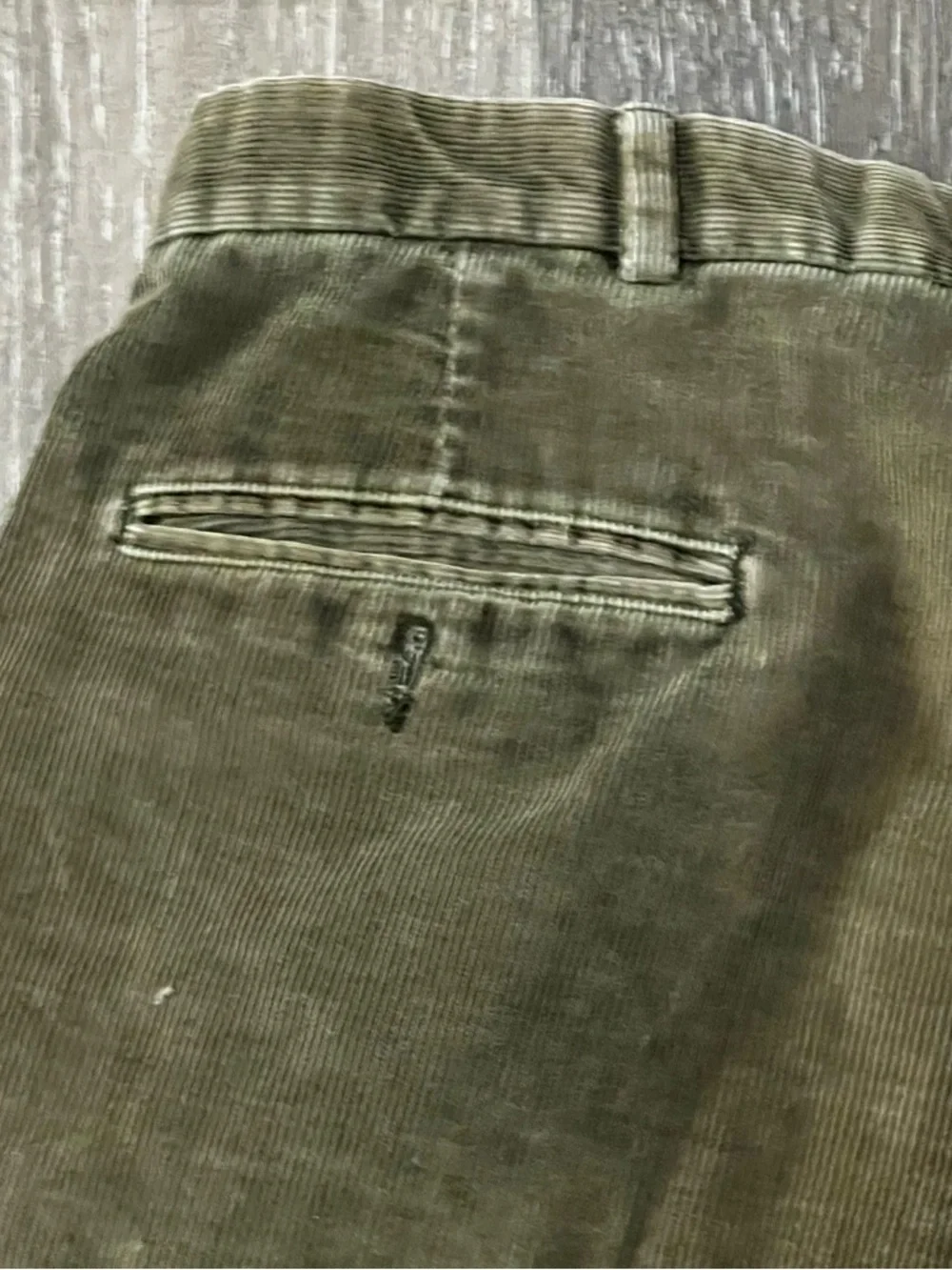 Vintage 70s Eddie Bauer Corduroy Baggy Pants 34x27 Green Cuffed Pleated Skate